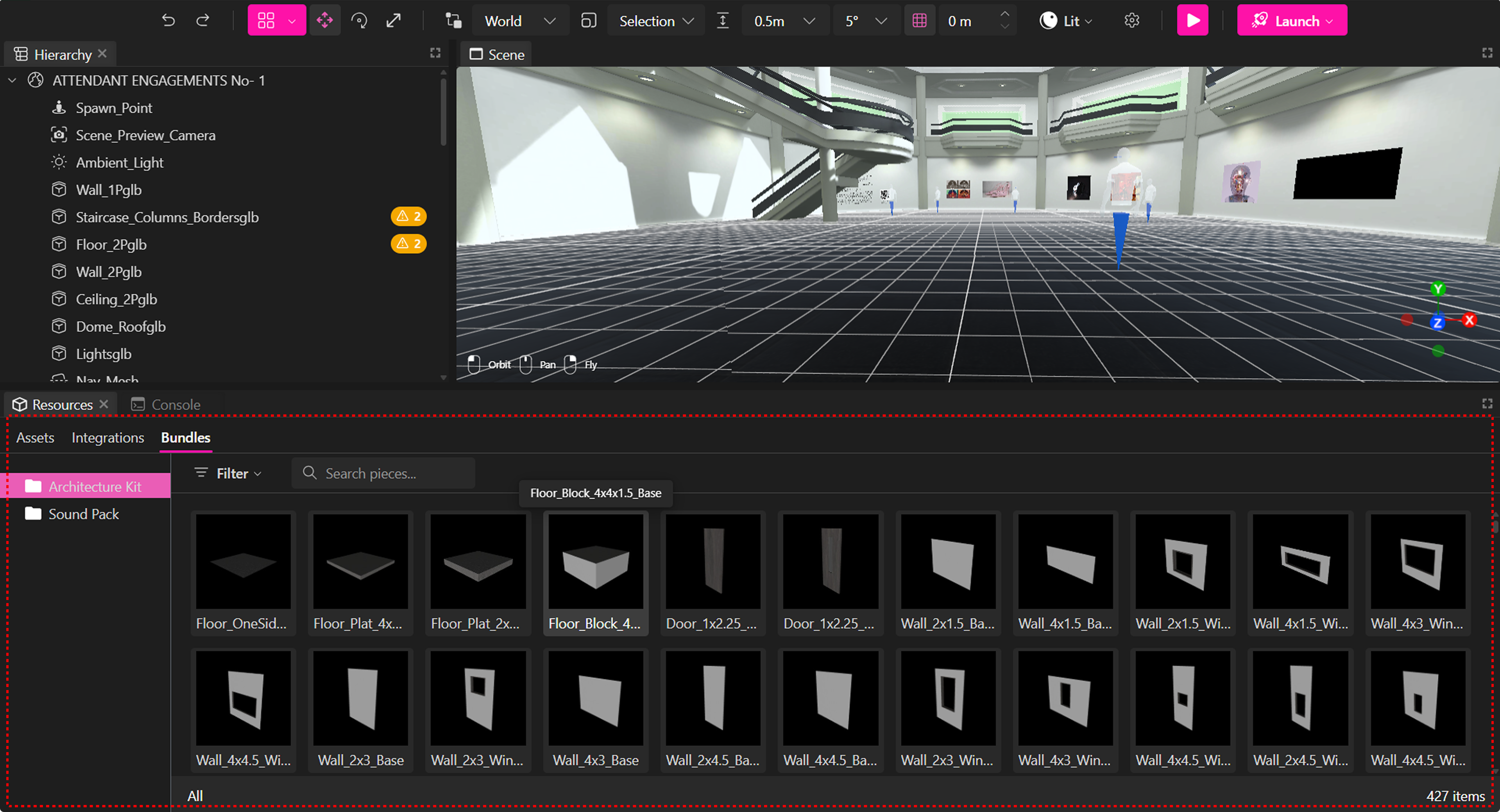 Panel de recursos del Kit de Arquitectura